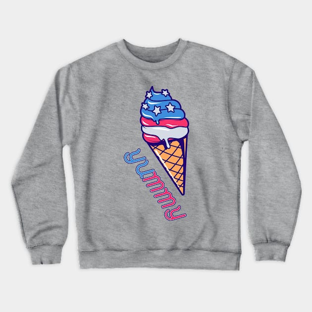 Patriotic Ice Cream Yummy USA Crewneck Sweatshirt by Mr.TrendSetter